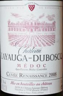 Vin No2 Medoc Layauga Duboscq Renaissance 2008