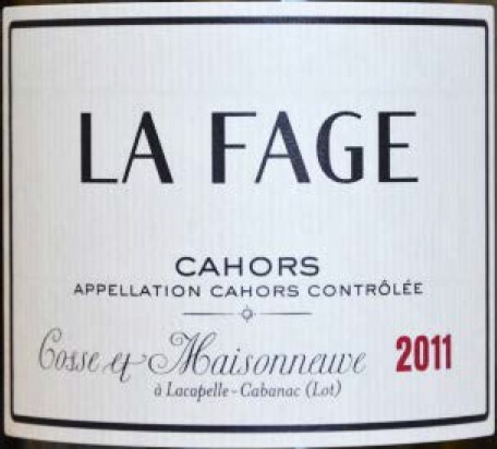 Vin No4 Cahors La Fage 2011